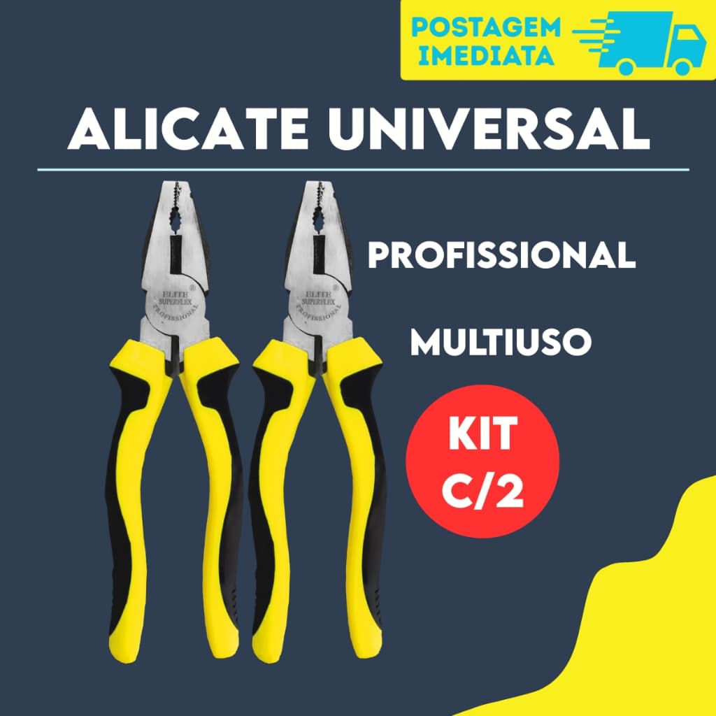 Alicate Universal Multiuso Profissional 8" Polegadas Cabo Isolado Emborrachado Cromado