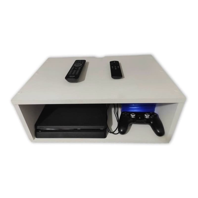 Nicho Suporte De Parede Para Video Game Ps4 Xbox Mdf Branco
