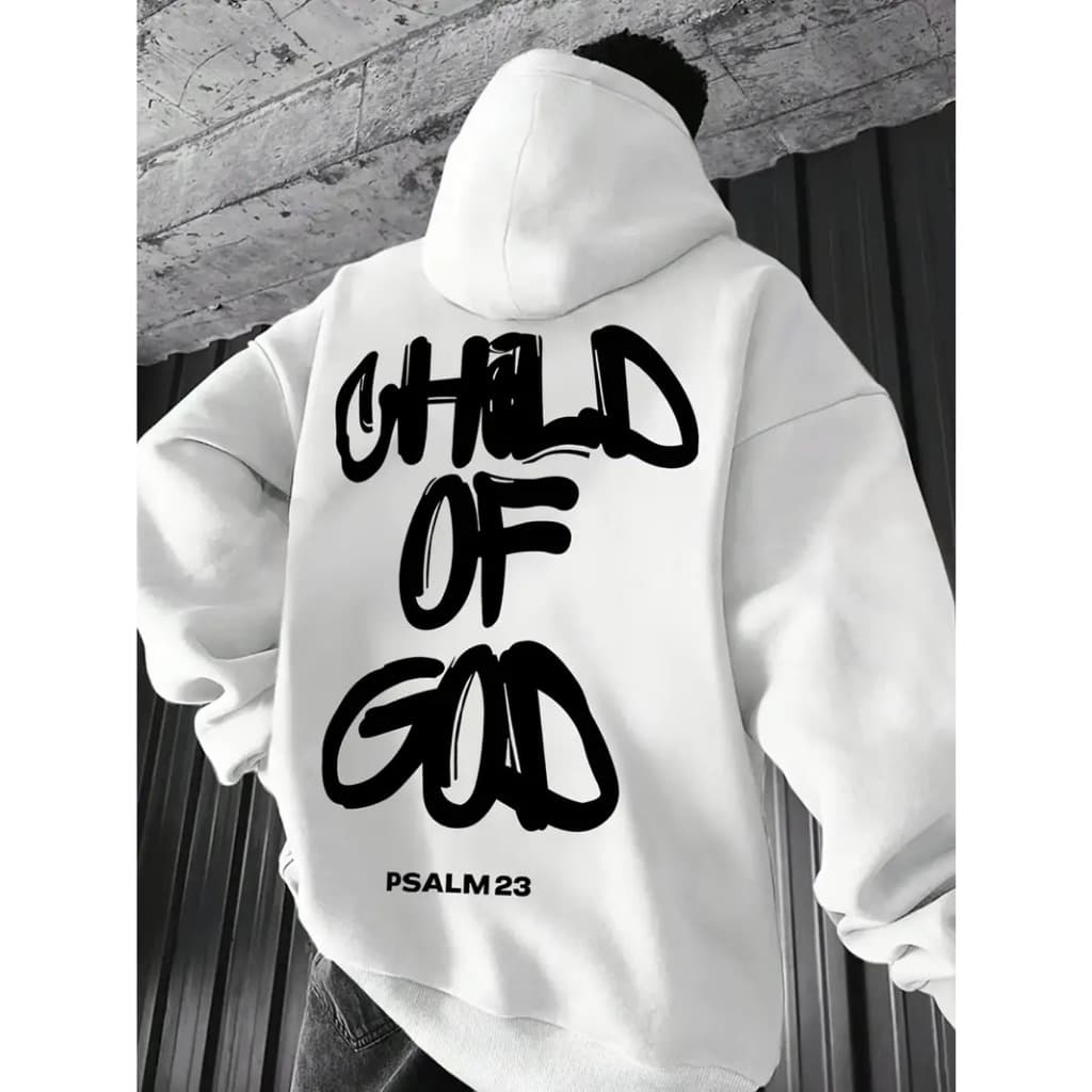 Blusa De Frio Canguru Com Capuz Moletom Feminino Larguinho Estampado ´´Child of God`` para outono/inverno unisex