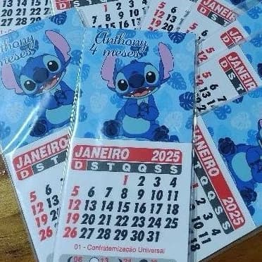 20 Mini Calendários personalizados imã de geladeira - 2027