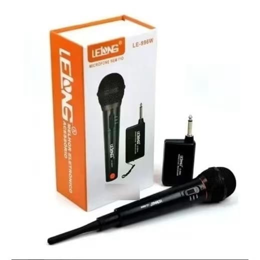 Microfone Dinâmico Sem Fio Profissional Completo Lelong LE-996w