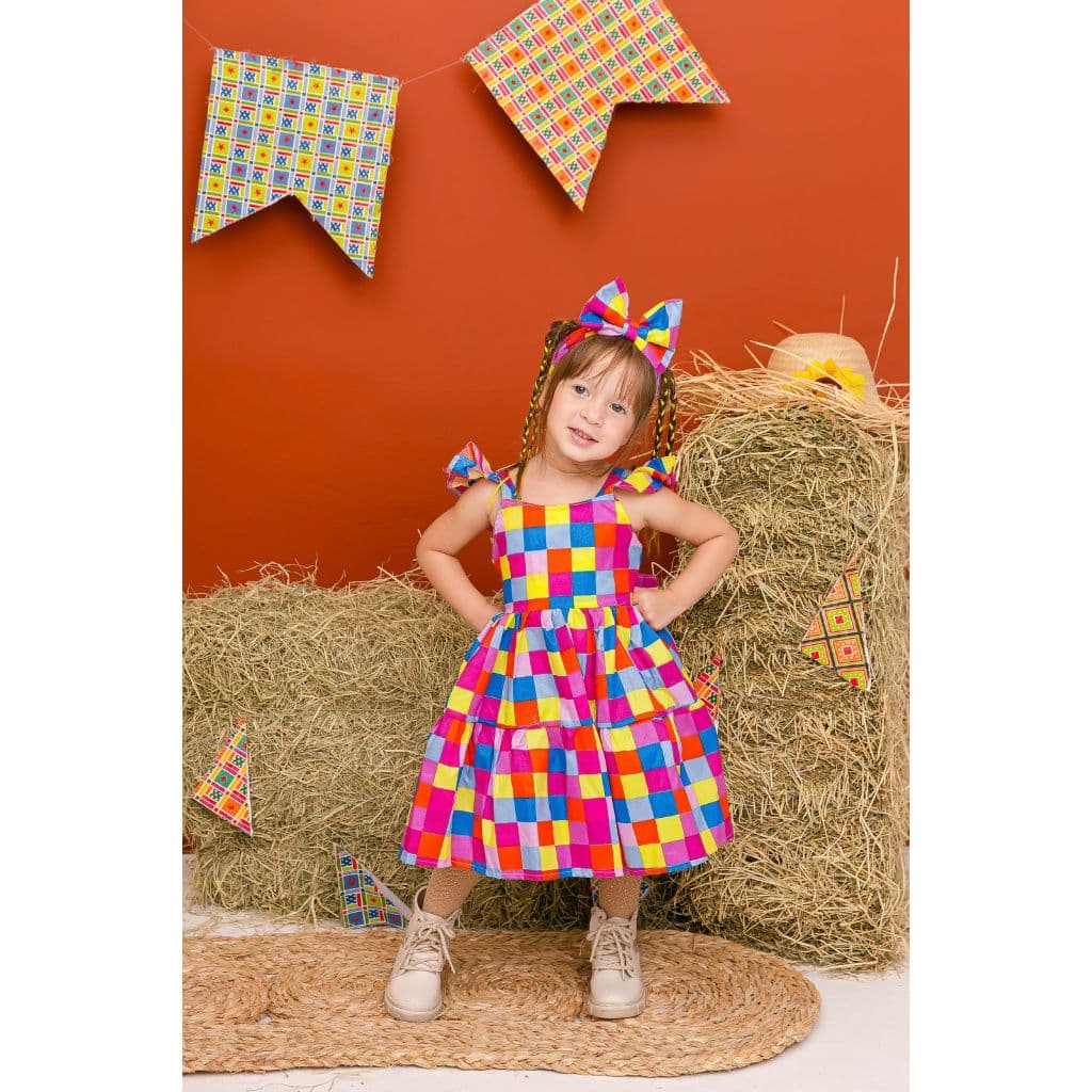 Vestido Infantil Menina criança bebe baby festa junina xadrez caipira quadrilha junino São João