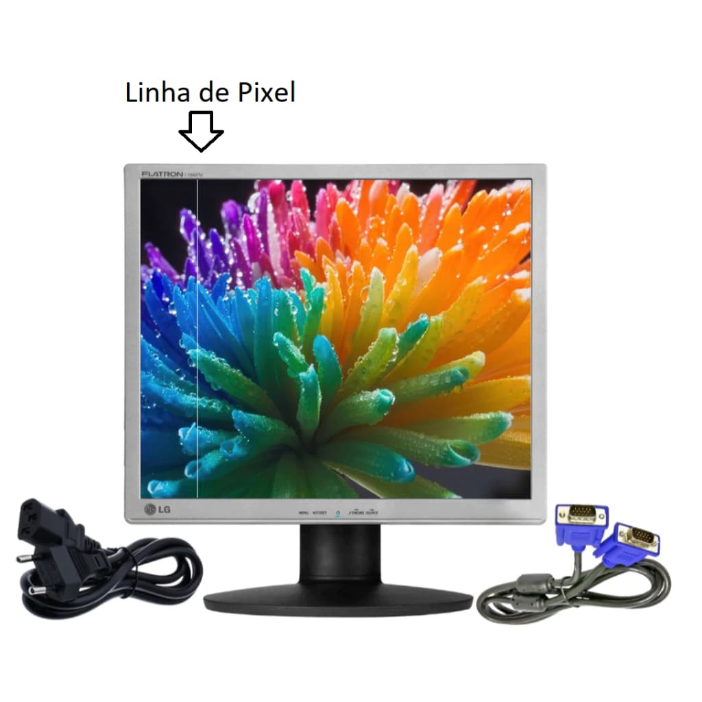 Tela Monitor de 17" Quadrado Com Uma Linha Na Tela e Pequenos Defeitos Estéticos LEIA O ANUNCIO