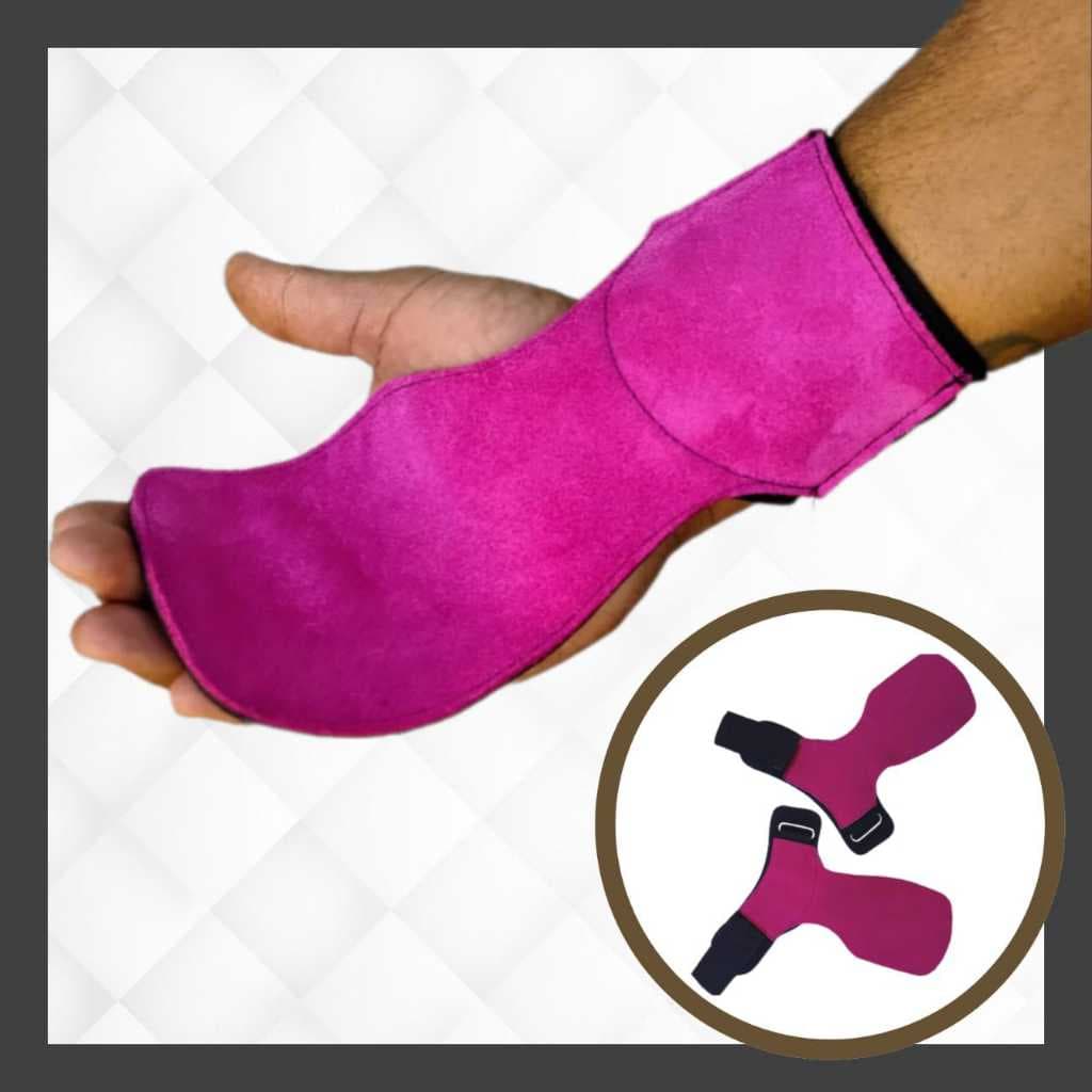 Luva Hand Grip 100% Couro sem furo com Neoprene para Crossfit e Academia variações