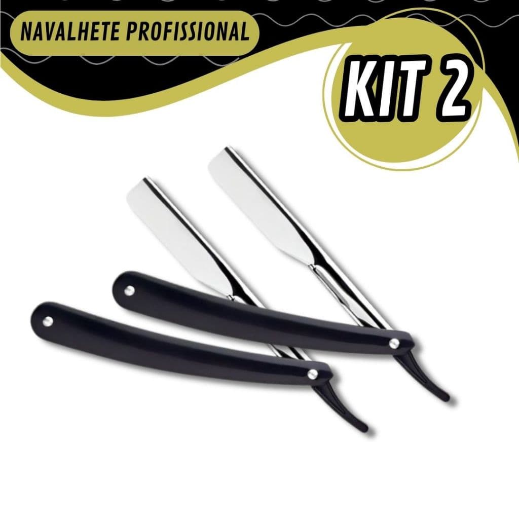 Kit 2 Navalhete Navalha Para Barbearia e Salão de Beleza Acabemento Pezinho e Cabelo