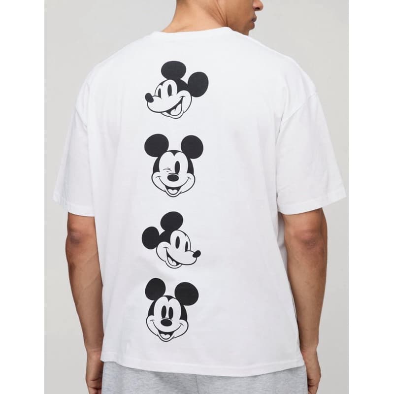 Camiseta branca unissex carinha do Mickey 100% algodão