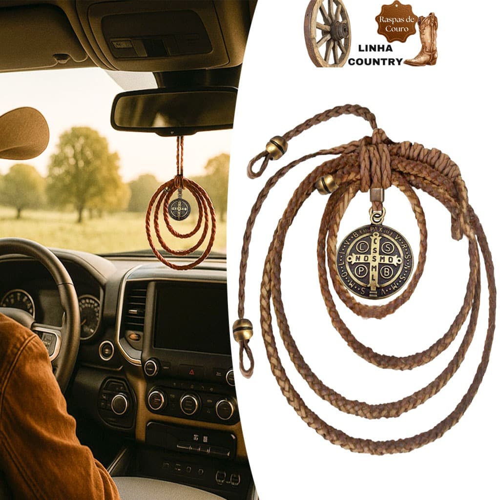 Laço Adorno para Retrovisor São Bento Ouro Velho Marrom Bege - Vários Modelos