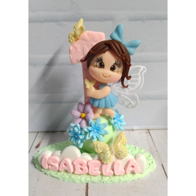 Vela Personalizada em biscuit Jardim encantado