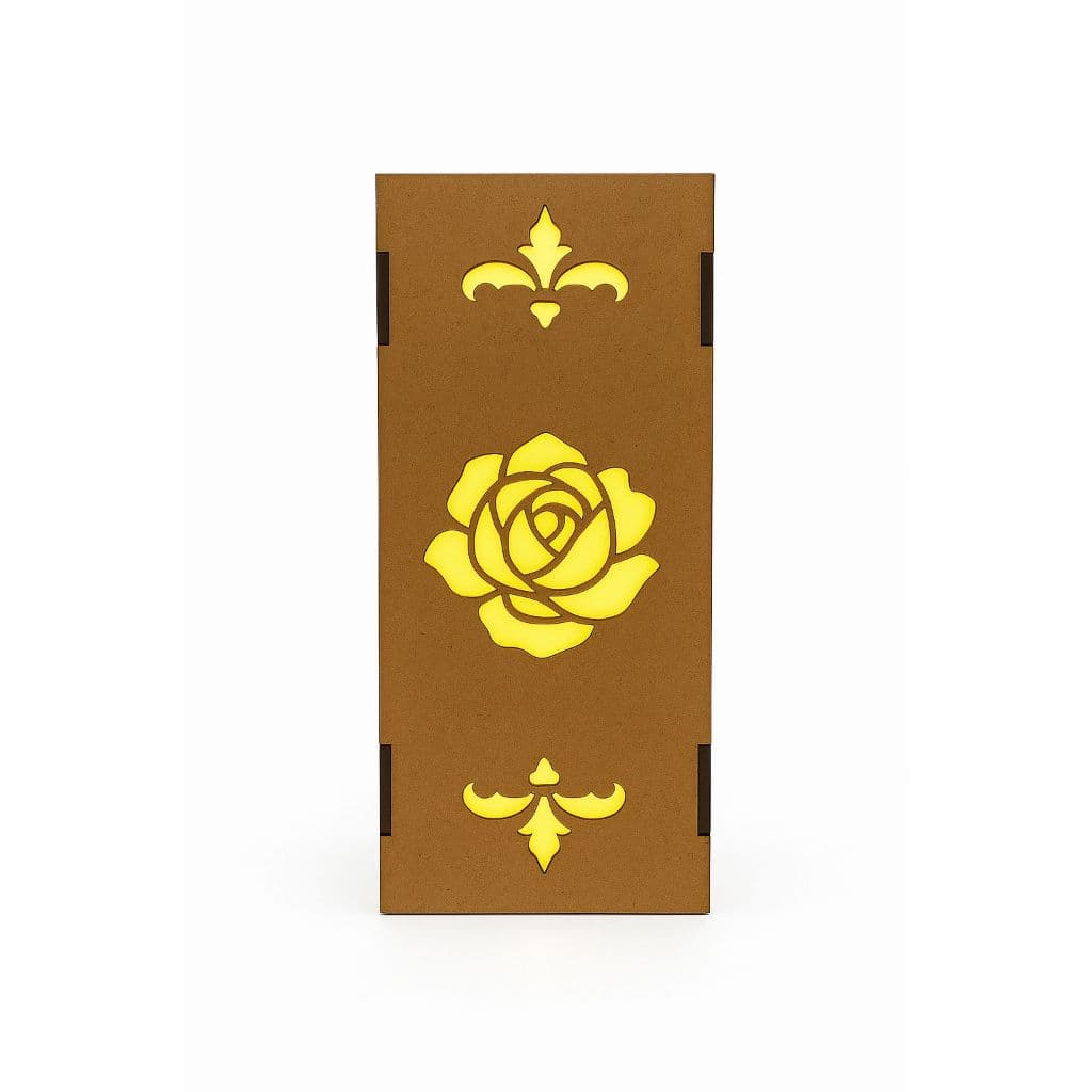 Caixa com Luminária Flor LED – Porta Perfume, Joias ou Presente Criativo