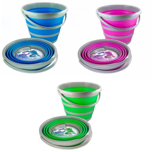 Kit 2un Balde Dobrável Retrátil 10 Litros Silicone Original Cozinha Lavanderia Portátil