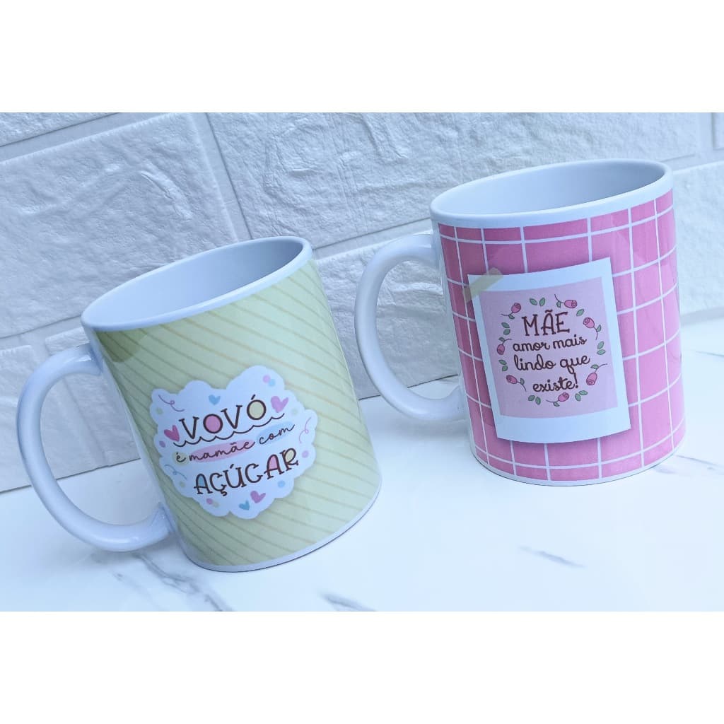 Kit caneca para dia das mães + vovó açúcar é possível personalizar o nome nas canecas