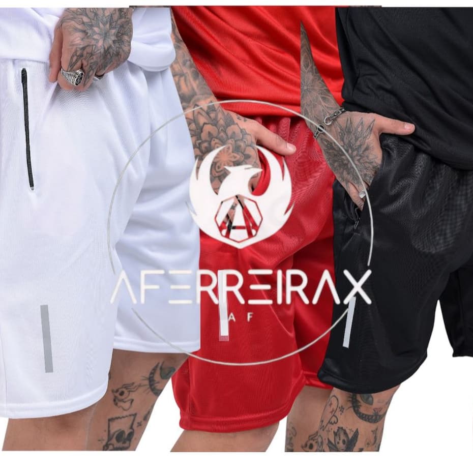 Kit 3 Bermudas Masculina Tecido Premium Com Costura Reforçada