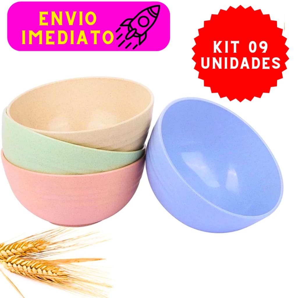 Kit 9 Tigelas Bowl de Bambu Ecológico Cumbuca Prática no Dia-Dia Bowls Tigela Alimentos Sobremesas