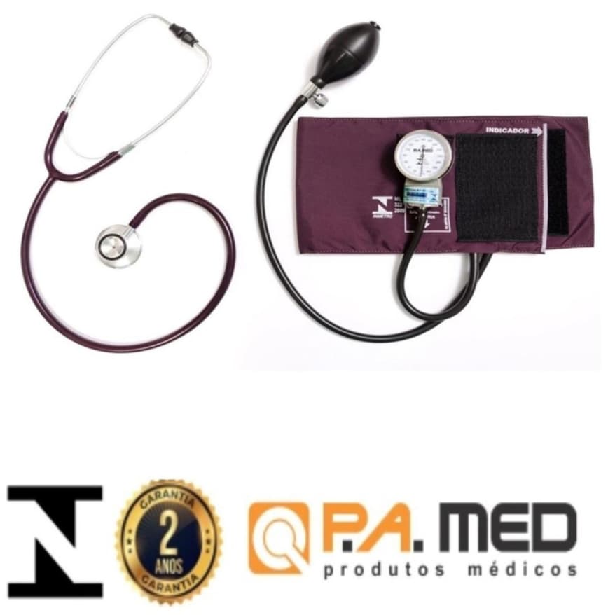 KIT ENFERMAGEM ESTETOSCÓPIO + ESFIGMO AP PRESSÃO BIC PA MED + BOLSINHA