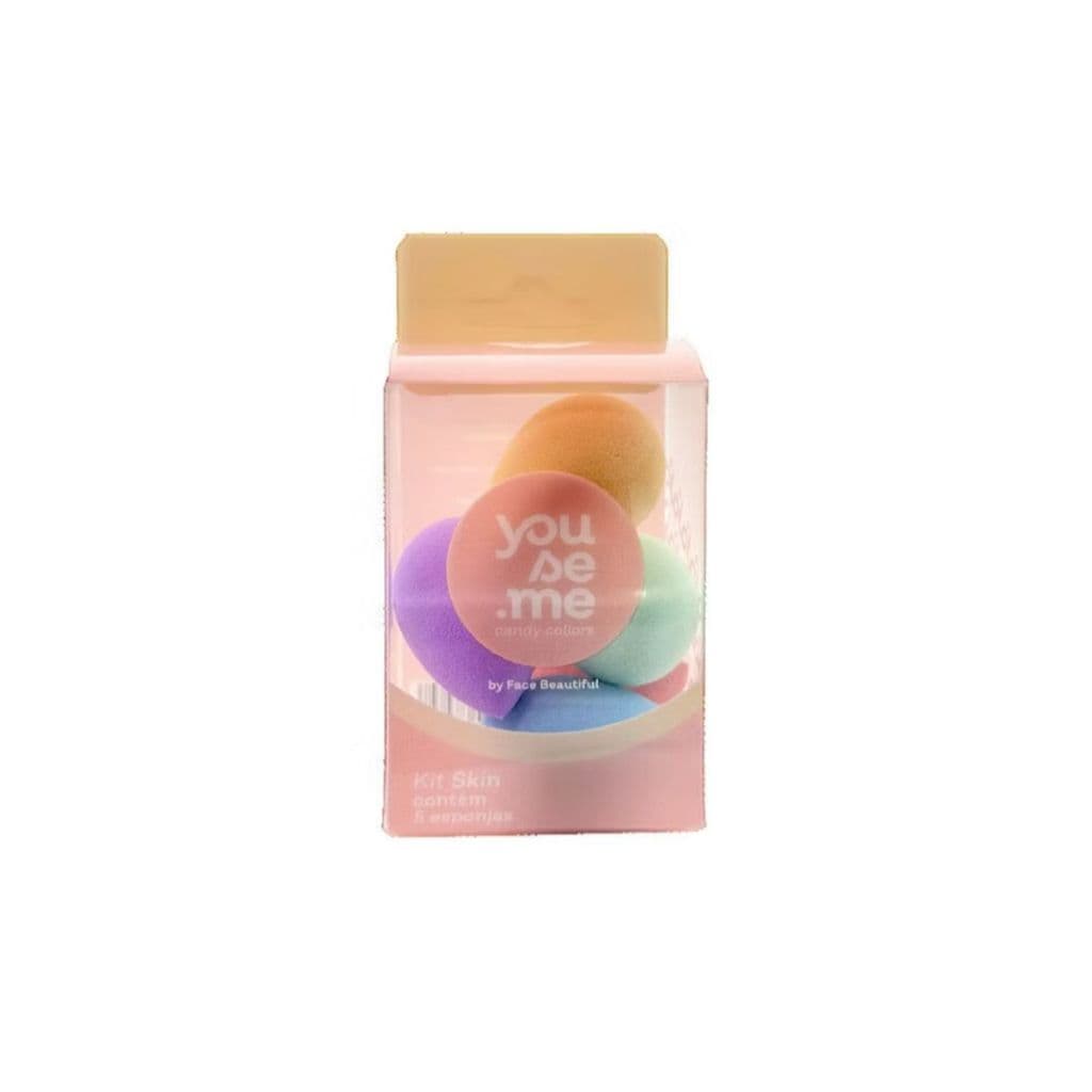 kit 5 Mini Esponjas de Maquiagem Kit Skin Youse.me Face Beautiful