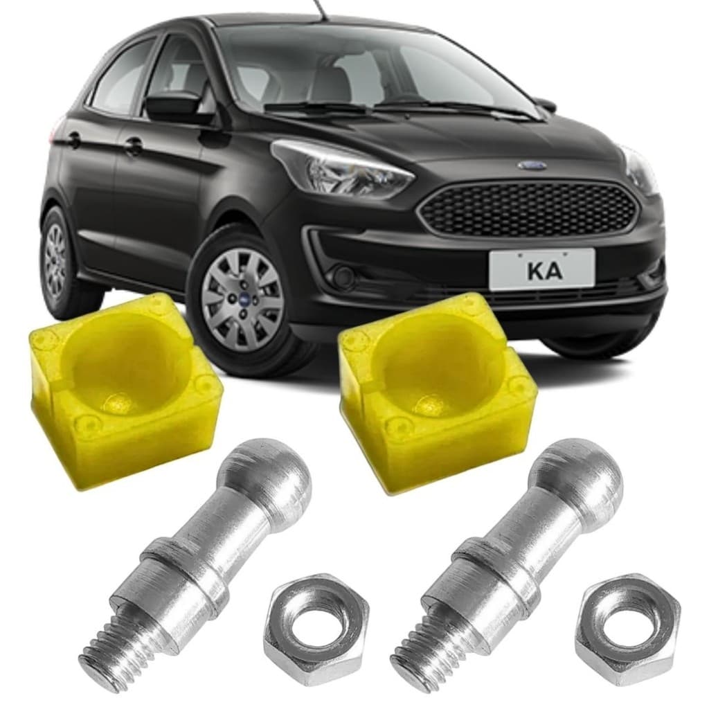 KIT 2 Pino Esférico Trambulador e 2 Bucha Guia Para Ka 2018 2019 2020 2021 2022