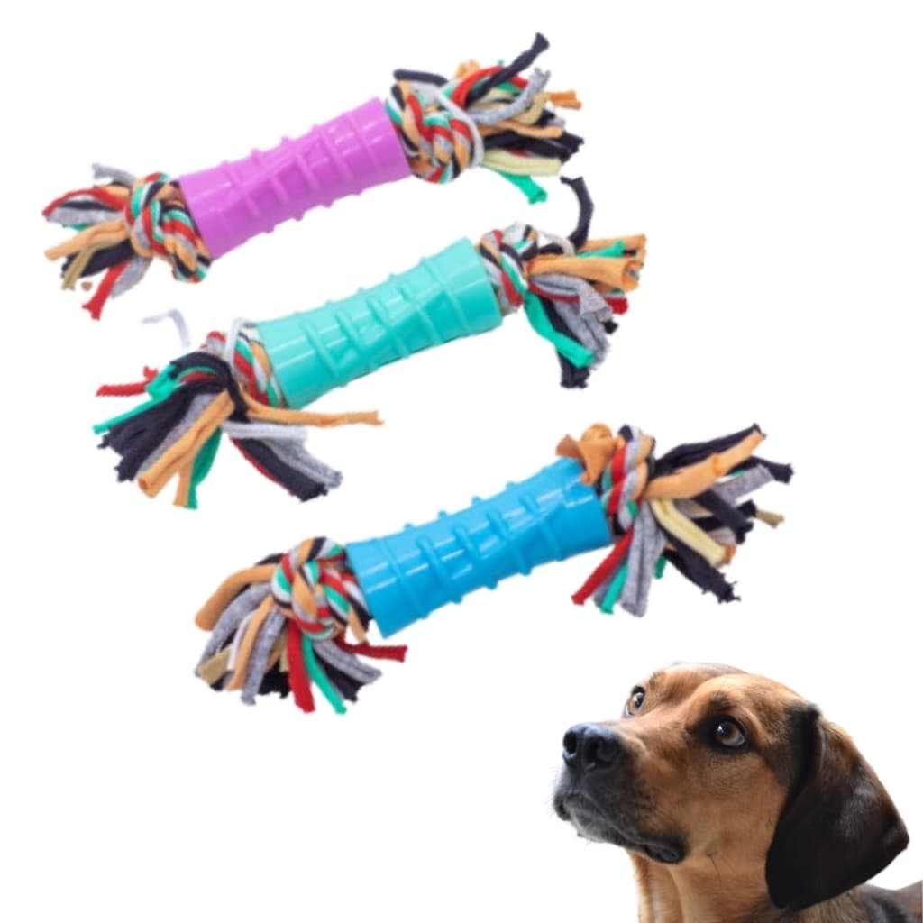 Brinquedo Interativo Mordedor Tubinho C/ Corda P/ Cães Pets Arremesso