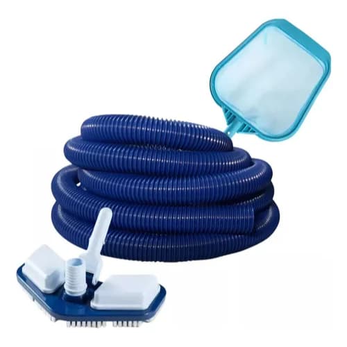 KIT MANUTENÇÃO DE PISCINA - ASPIRADOR ASA DELTA + PENEIRA + MANGUEIRA 5 A 8 METROS