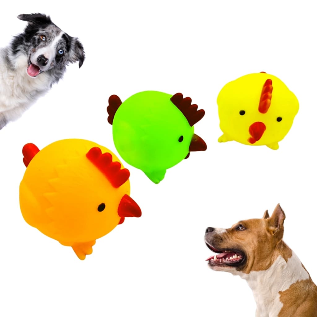Galinha Frango Brinquedo Interativo Borracha Mordedor Cães Cachorro Pet