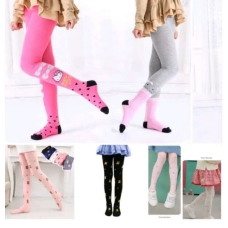 Kit 2 meias  Calças infantil estampas diversas Menina estampas divertidas inverno Frio Algodão