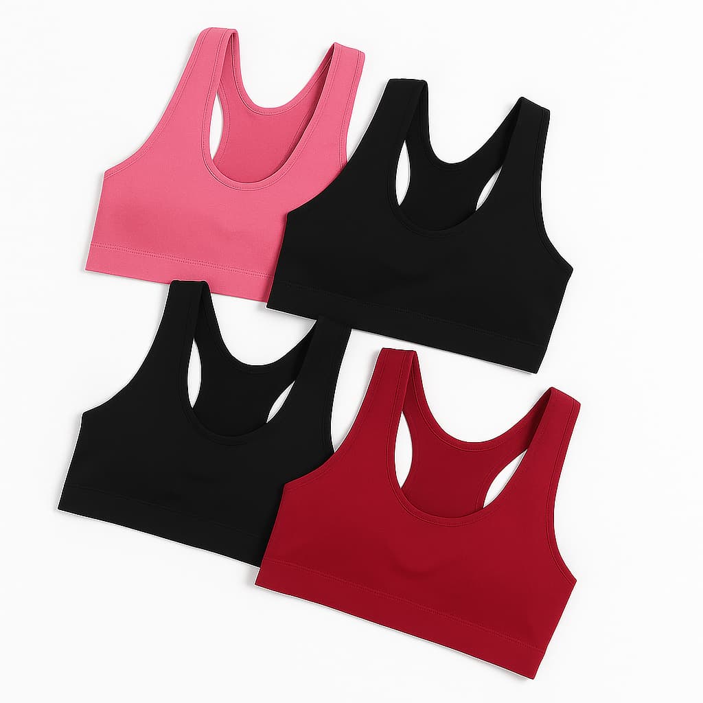 Kit 2 ou 5 Sutiã Top Colete Esportivo Sem Costura Com Bojo