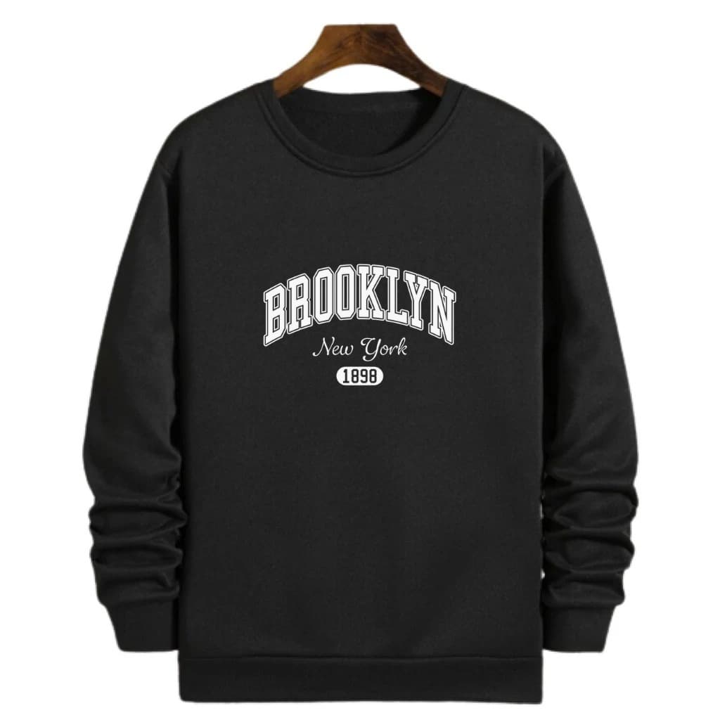 Blusa de frio moletom unisex BROOKLYN  feminino e masculino sem capuz