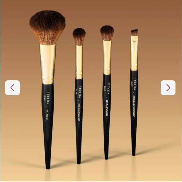 Kit Presente Pincéis Glam (4 itens) Eudora