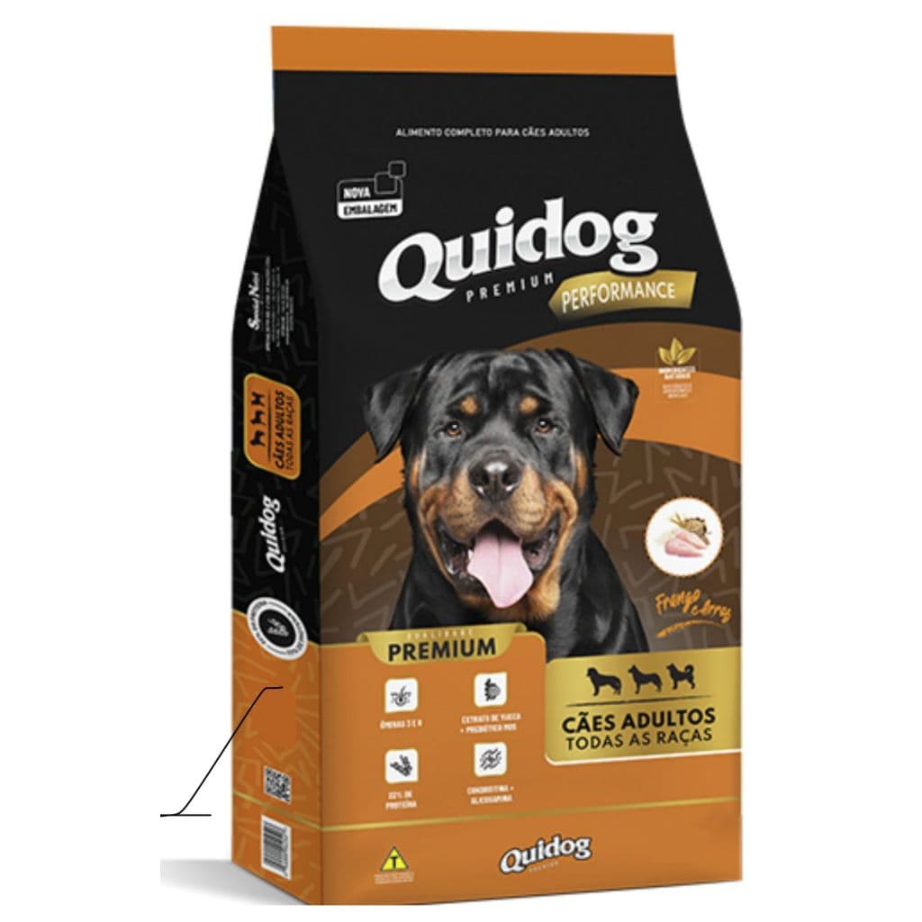 Ração Quidog Performance Cães Adultos Sabor Frango e Arroz 20 kg
