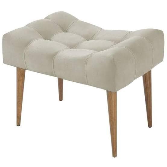 Puff Requinte Para Apoio de Pés - Suede Bege