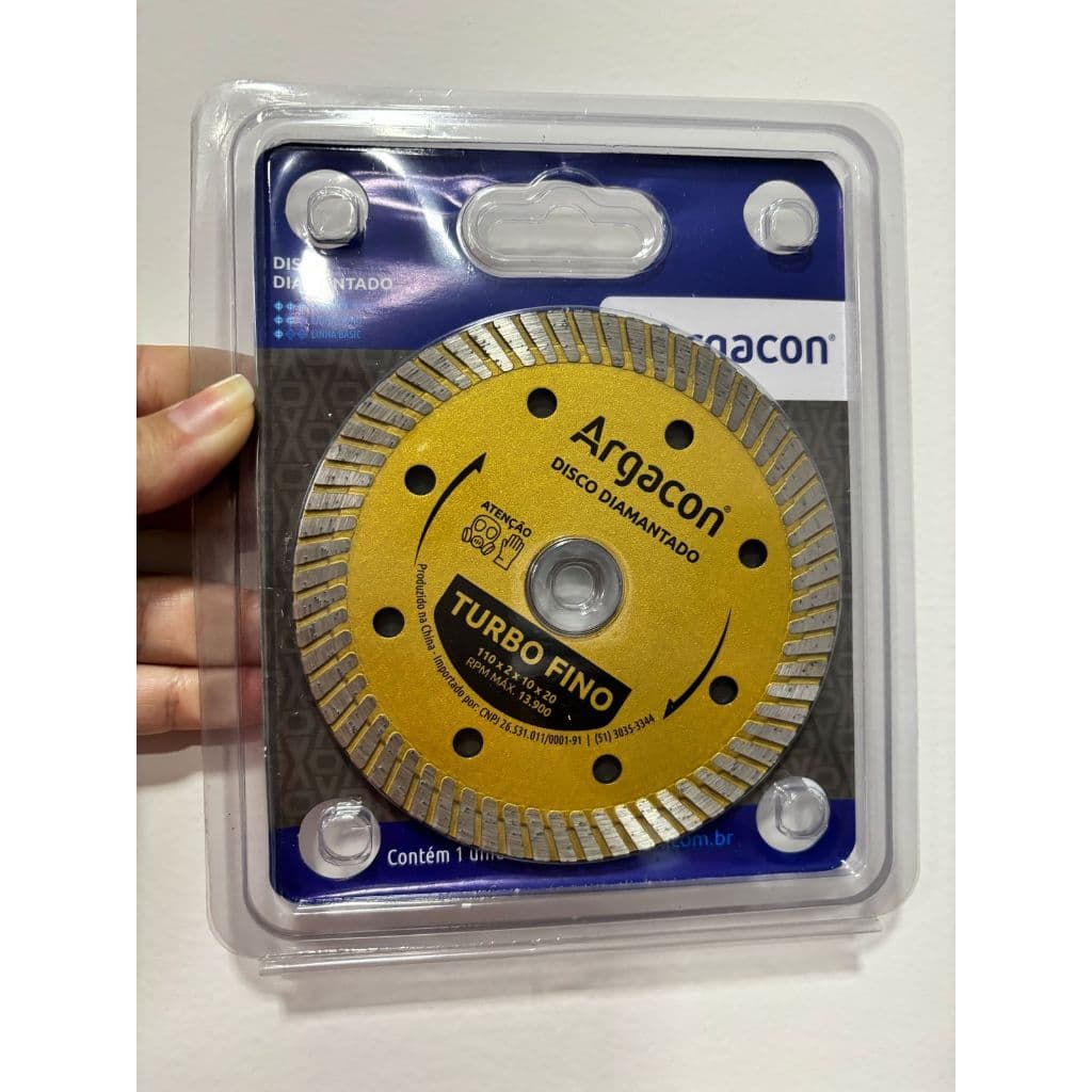 Disco De Corte Diamantado Turbo Fino Argacon 110x2x10x20