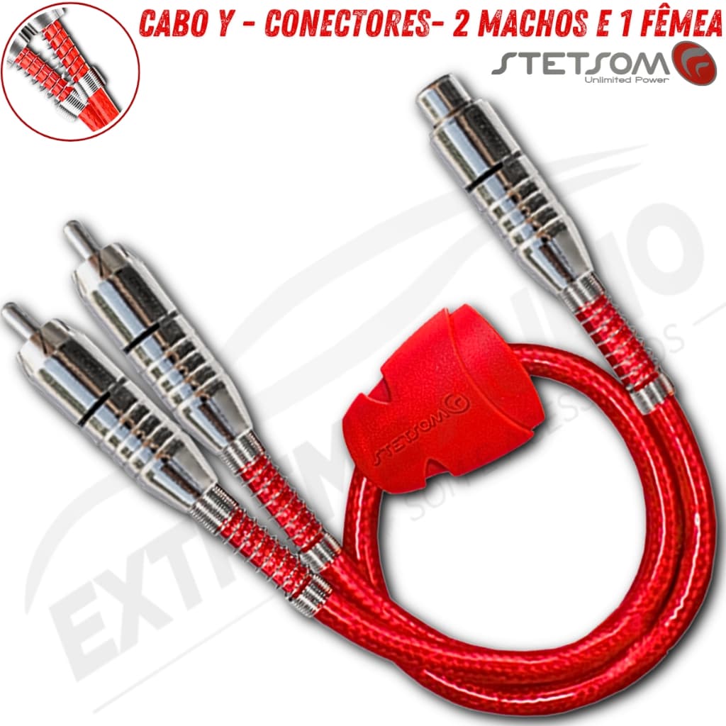 Cabo Y Conectores 2 Macho E 1 Femea Blindado