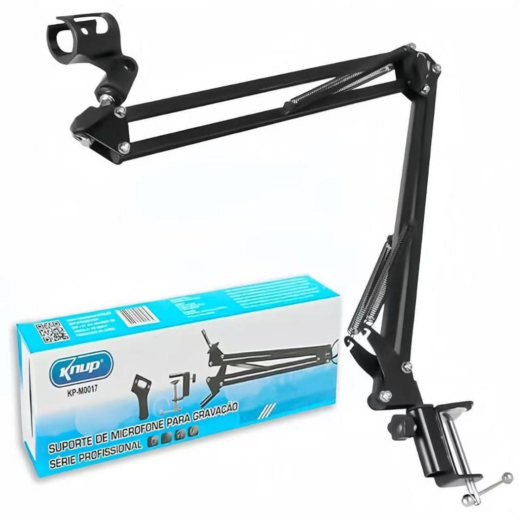 Suporte Pedestal De Microfone Braço Articulável Dobrável Mesa Para Gravação série profissional