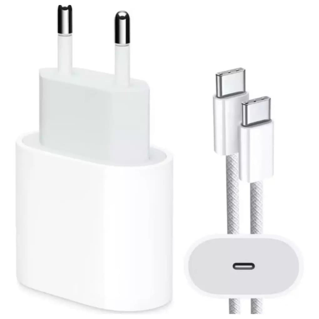 KIT Carregador IPhone 15 / 15 Pro / 15 Plus / 15 Pro Max Completo IPhone USB C Tipo C 25w Fonte Turbo Tomada Cabo USB-C