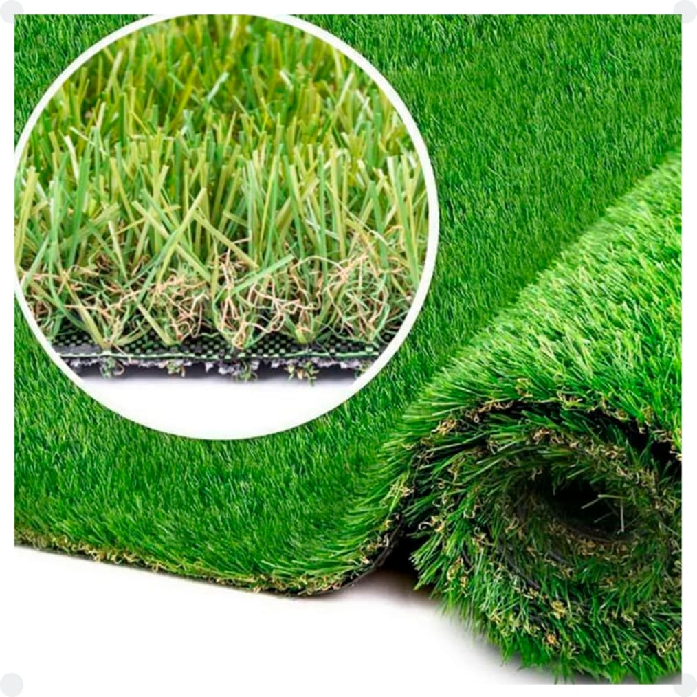 Grama Sintética 30mm Pet Semelhante Natural Bicolor Soft + UV 0,5m² (1x0,5)