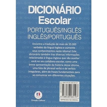 Dicionário escolar : Português/Inglês - Inglês/Português