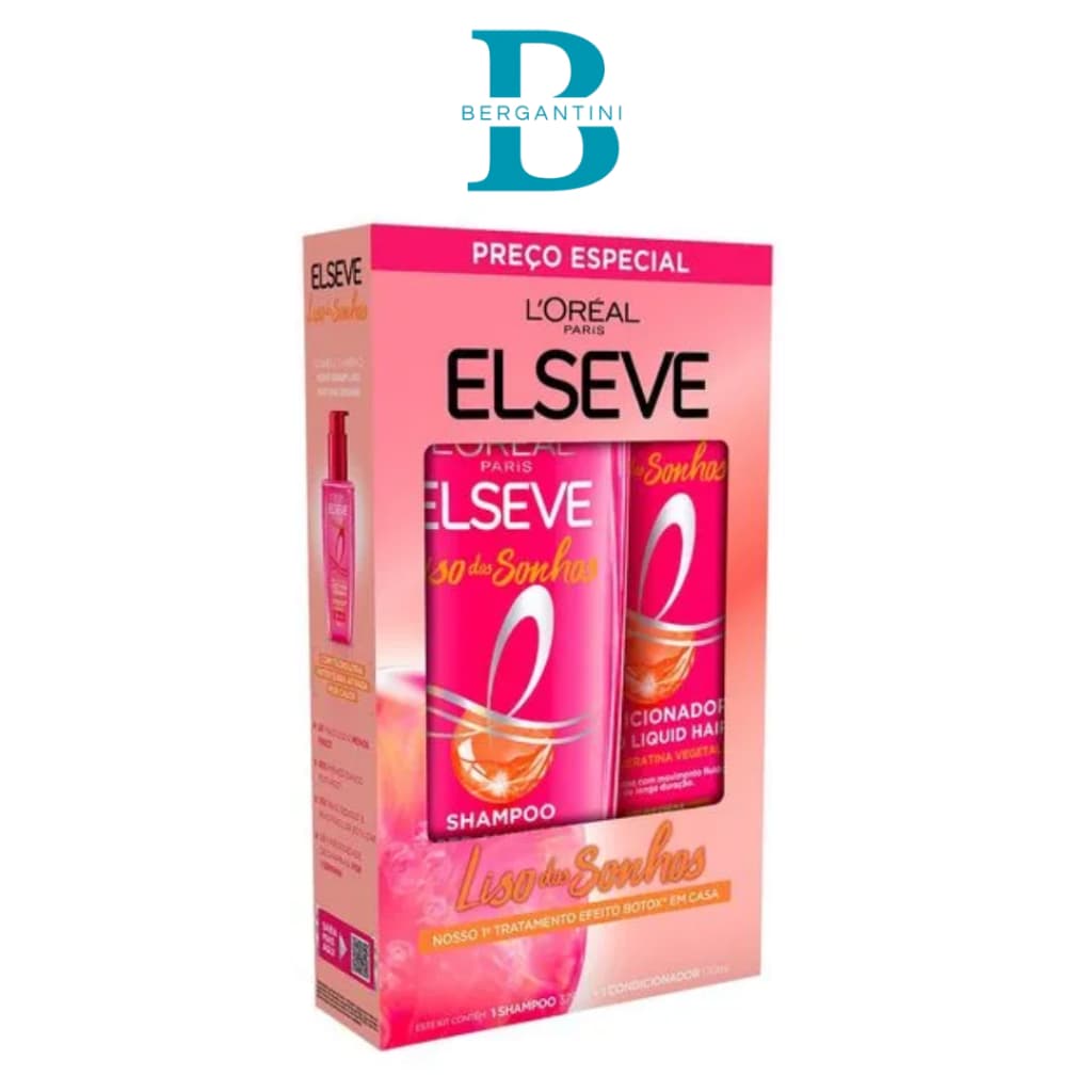 Kit L'Oréal Paris Elseve Liso dos Sonhos Shampoo 375ml + Condicionador 170ml