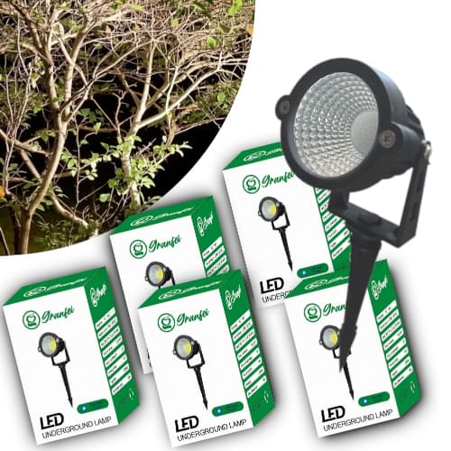 KIT5 Luminária Espeto Jardim Cob Led 9W à Prova D'água Underground Diversas Cores