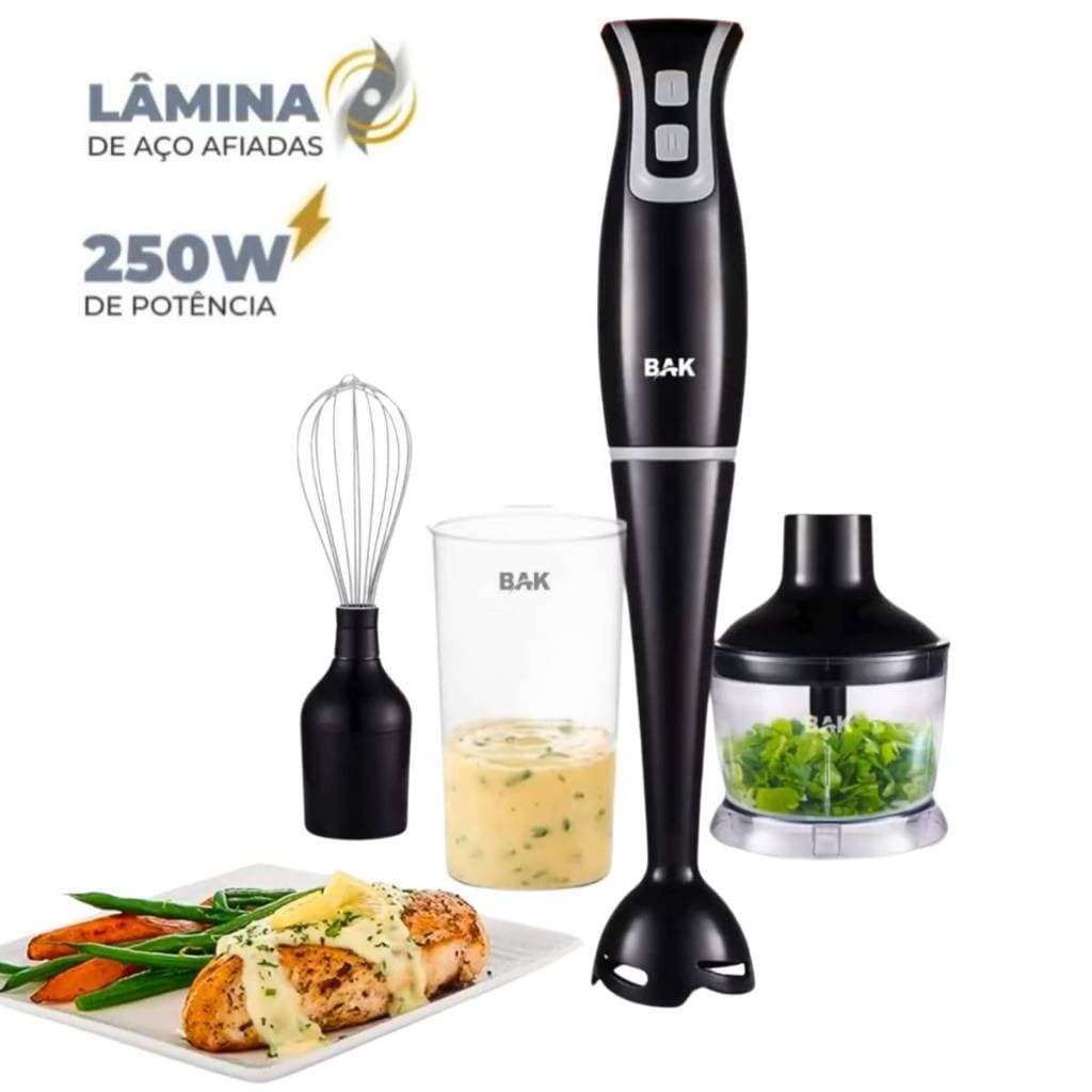 Mixer Turbo Misturador de Alimentos 3 em 1 Processador Moedor Multiuso 250W