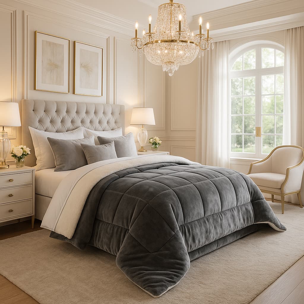 Coberdrom Edredom Sherpa Queen Casal - 2.40x2.20 - Macio e Elegante