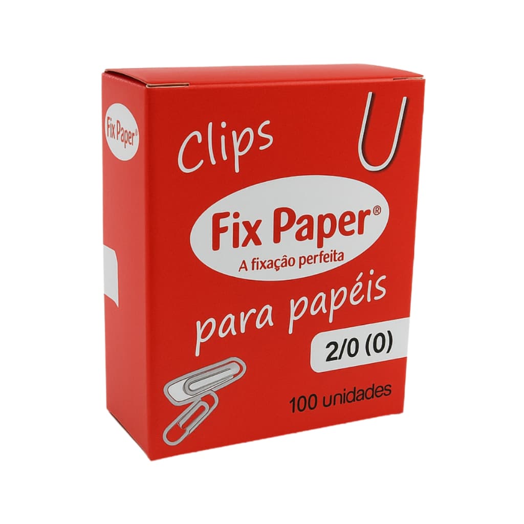 Kit 100 Clipes de Papel 2/0 Galvanizado Prendedor Documentos Organizador Escritório Escolar Papel