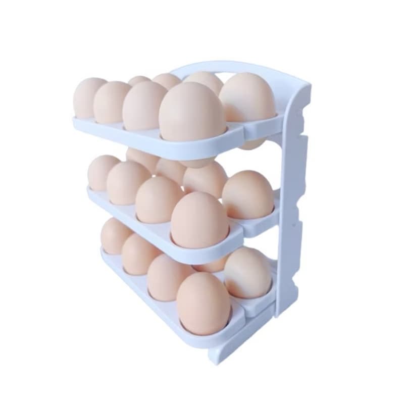 Organizador Suporte Para Ovos Com 3 Andares Dobrável Cabe 24 ovos