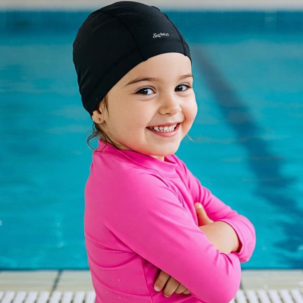 Touca De Natação Infantil Juvenil Blusa Manga Longa Proteção UV50 Térmica 2 ao 14 Moda Praia Natação