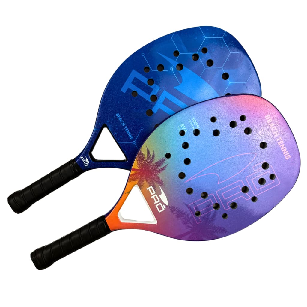 RAQUETE BEACH TENIS COLORIDA AZUL ROSA PRÓ FIBRA CARBONO EVA PRESENTE NATAL CRIANÇA AMIGO SECRETO