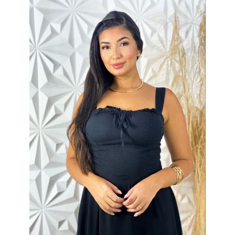 Vestido Midi com fenda lateral viscolinho forrado