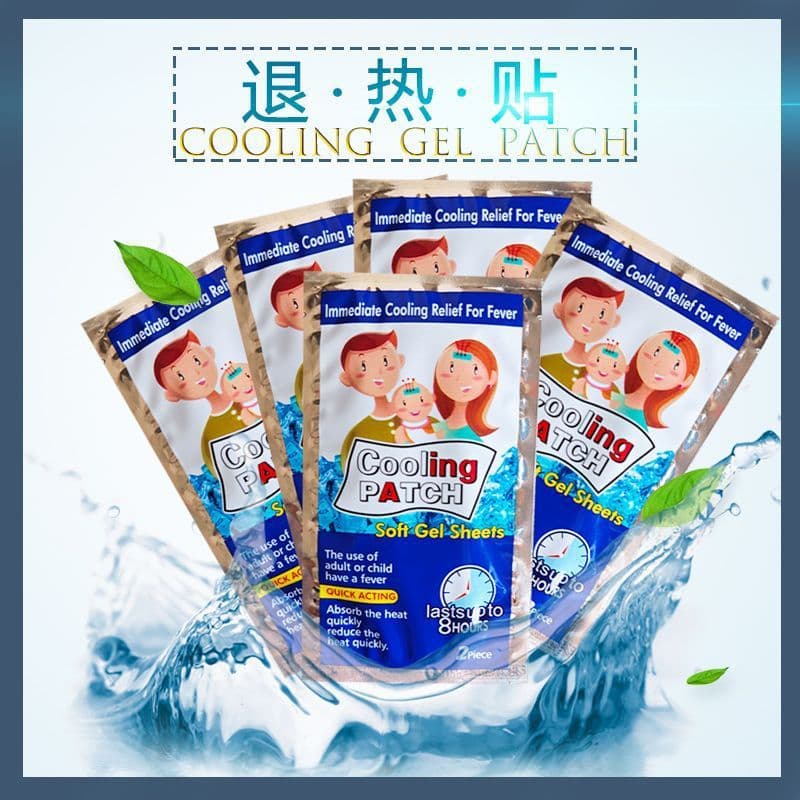 Fita Gel adesivo Cooling Patch kit com 4 Alivio da Febre Dor Injeção Fita Gel Refrescante