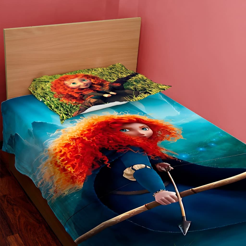 Jogo de Cama Infantil Merida – Solteiro | Coragem e Aventura para o Quarto da Sua Pequena Heroína