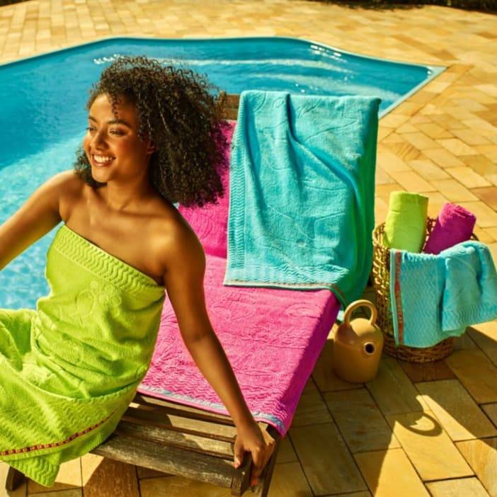 Toalha Praia Piscina Banhão 100% Algodão Alta Absorção Cores Vibrantes