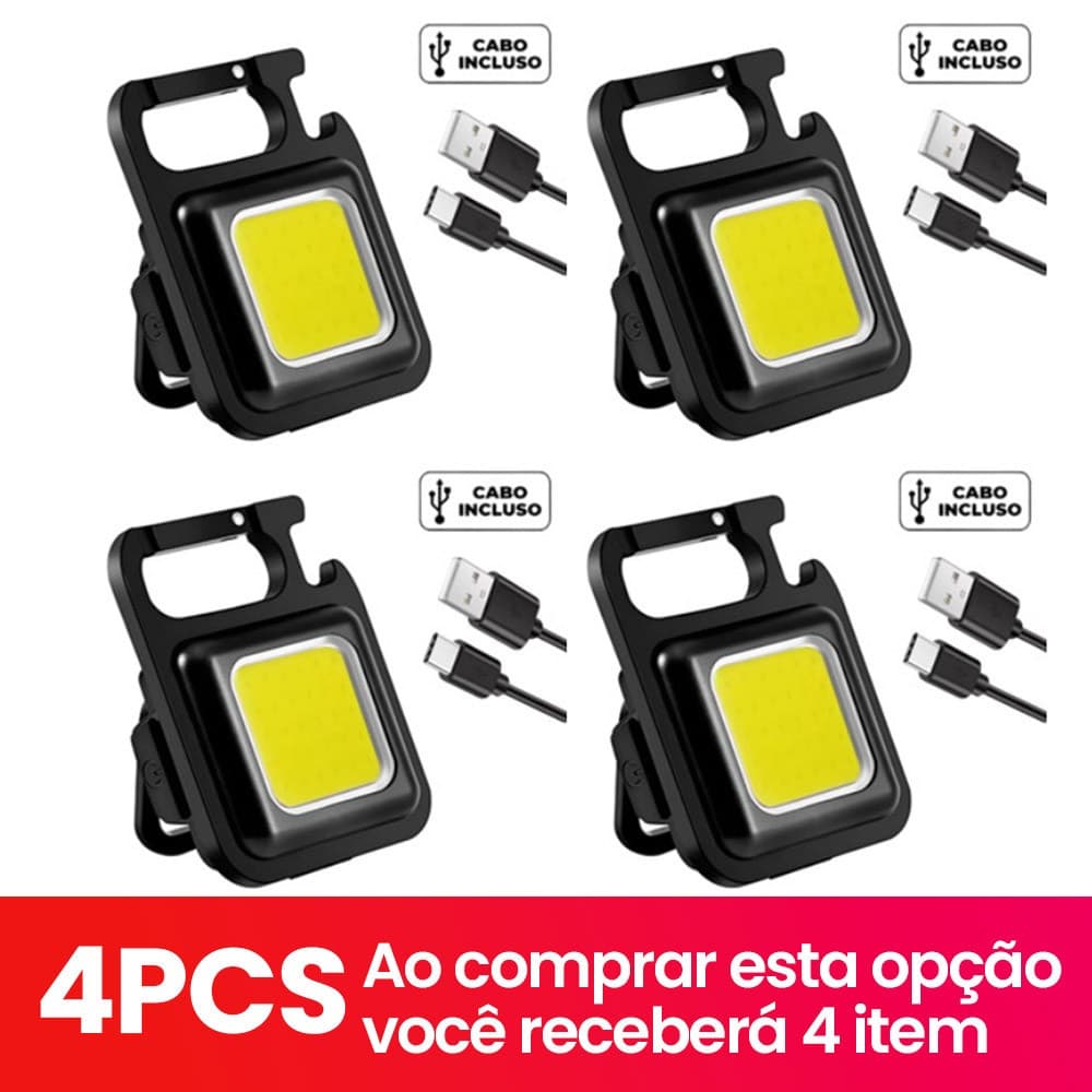 HKX Mini Lanterna Led  Bolso  Cor da luz Branco Potente Recarregável Usb Portátil FORTE