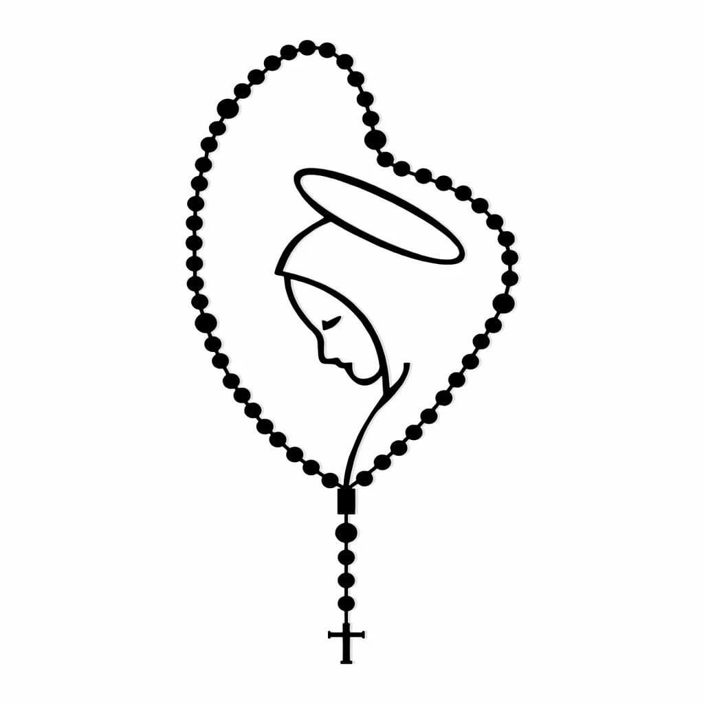 Adesivo de Terço com Nossa Senhora Aparecida - Decoração Sagrada