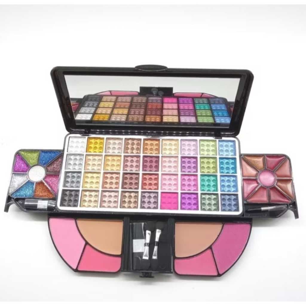 Kit Completo de Maquiagem Sombras 4D + Blush + Baton